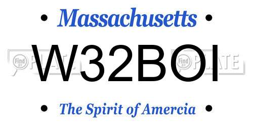 W32BOI Massachusetts License Plate