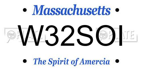 W32SOI Massachusetts License Plate