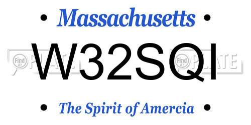 W32SQI Massachusetts License Plate