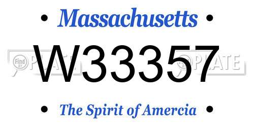W33357 Massachusetts License Plate