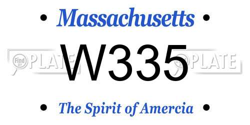 W335 Massachusetts License Plate