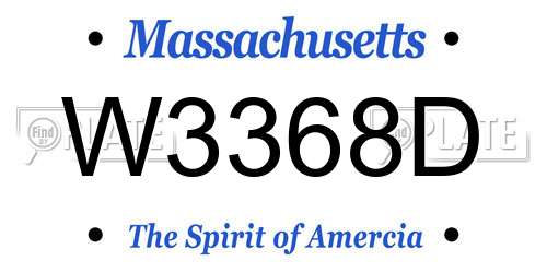 W3368D Massachusetts License Plate