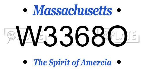 W3368O Massachusetts License Plate