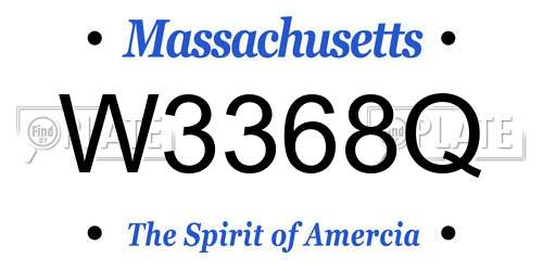 W3368Q Massachusetts License Plate