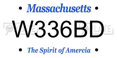 W336BD Massachusetts License Plate