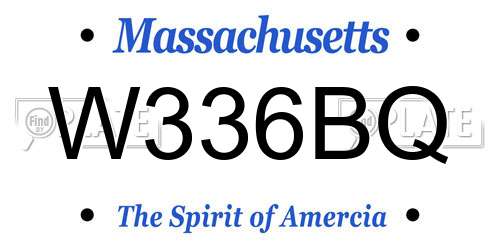 W336BQ Massachusetts License Plate