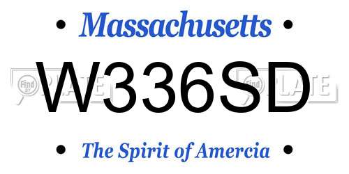 W336SD Massachusetts License Plate