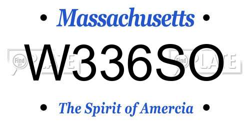W336SO Massachusetts License Plate