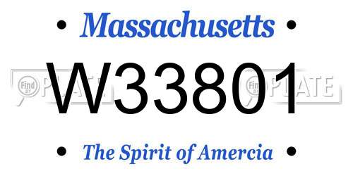W33801 Massachusetts License Plate