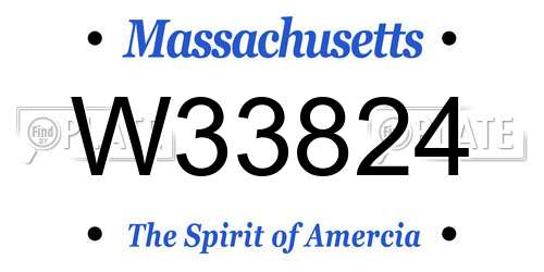 W33824 Massachusetts License Plate