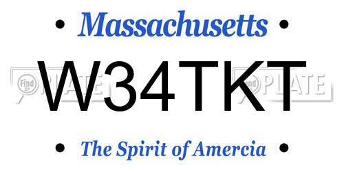 W34TKT Massachusetts License Plate