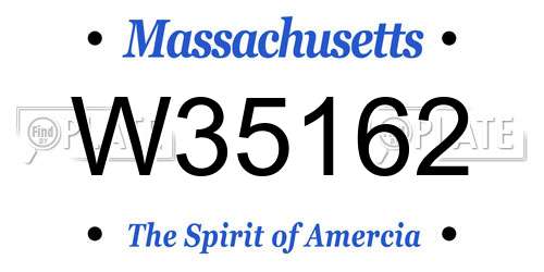 W35162 Massachusetts License Plate