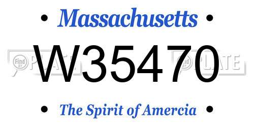 W35470 Massachusetts License Plate