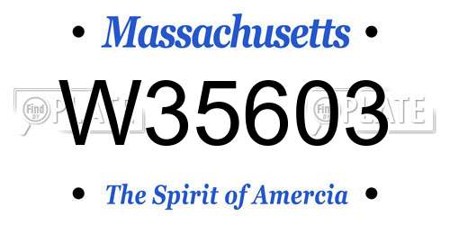 W35603 Massachusetts License Plate