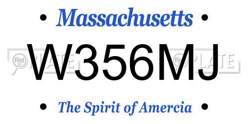 W356MJ Massachusetts License Plate