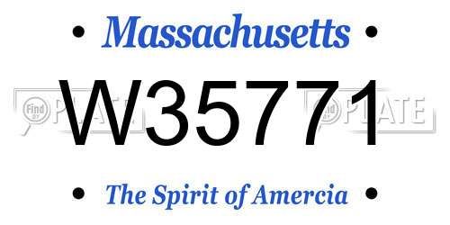 W35771 Massachusetts License Plate