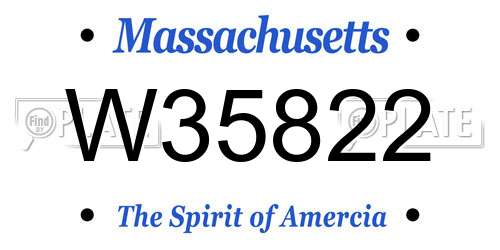 W35822 Massachusetts License Plate