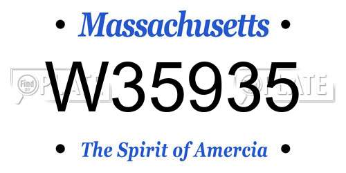 W35935 Massachusetts License Plate