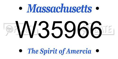 W35966 Massachusetts License Plate