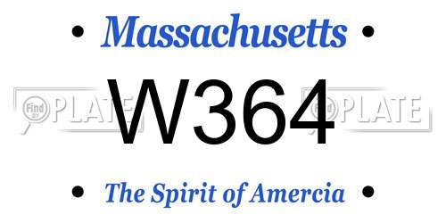 W364 Massachusetts License Plate