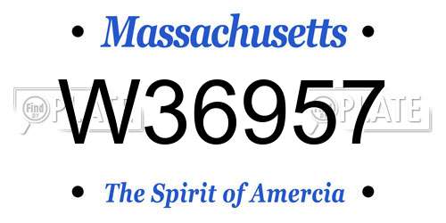 W36957 Massachusetts License Plate
