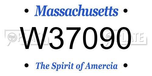 W37090 Massachusetts License Plate