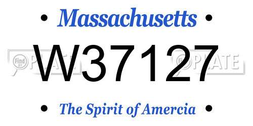 W37127 Massachusetts License Plate