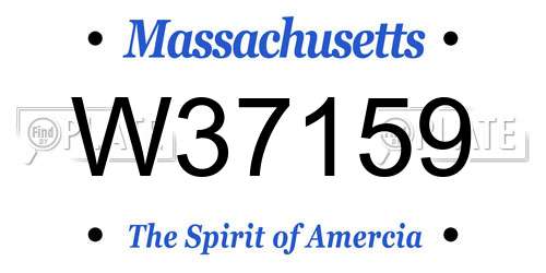 W37159 Massachusetts License Plate