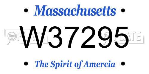 W37295 Massachusetts License Plate
