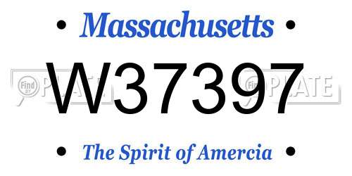 W37397 Massachusetts License Plate