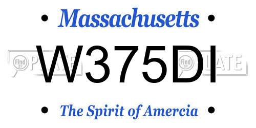 W375DI Massachusetts License Plate