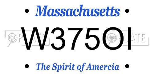 W375OI Massachusetts License Plate