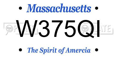 W375QI Massachusetts License Plate