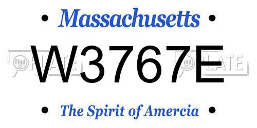 W3767E Massachusetts License Plate