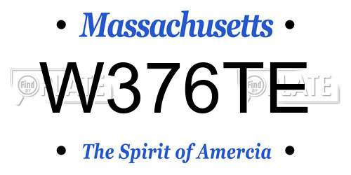 W376TE Massachusetts License Plate