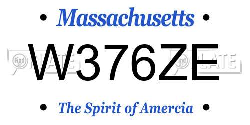 W376ZE Massachusetts License Plate