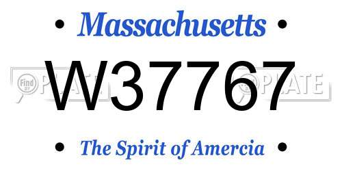 W37767 Massachusetts License Plate