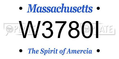 W3780I Massachusetts License Plate
