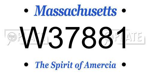 W37881 Massachusetts License Plate