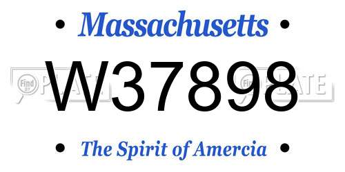 W37898 Massachusetts License Plate