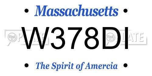 W378DI Massachusetts License Plate