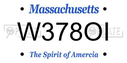 W378OI Massachusetts License Plate