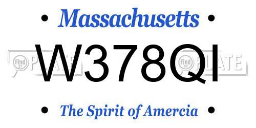 W378QI Massachusetts License Plate