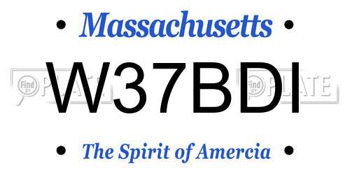 W37BDI Massachusetts License Plate
