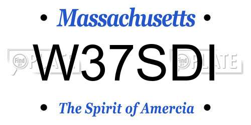 W37SDI Massachusetts License Plate