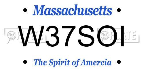 W37SOI Massachusetts License Plate