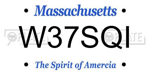 W37SQI Massachusetts License Plate