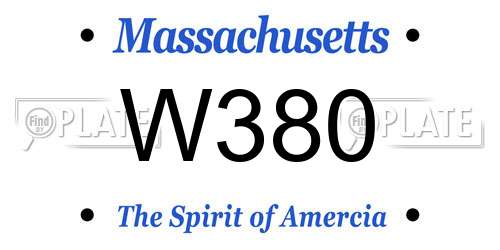 W380 Massachusetts License Plate