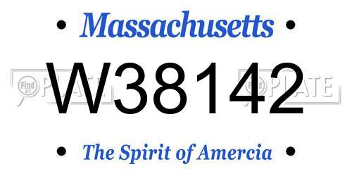 W38142 Massachusetts License Plate