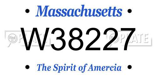 W38227 Massachusetts License Plate